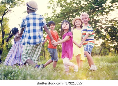 Children Friends Playing Playful Active Concept