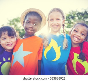 Children Friendship Bonding Outdoors Cheerful Concept