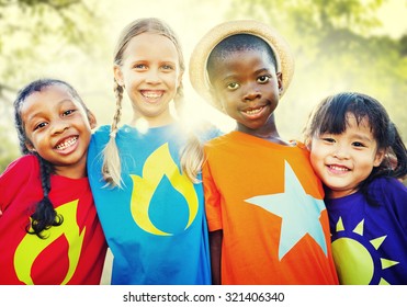 Children Friendship Togetherness Smiling Happiness Concept Stock Photo ...
