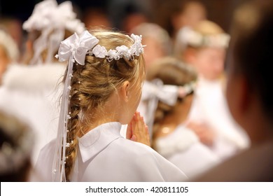 Children going to the first holy communion