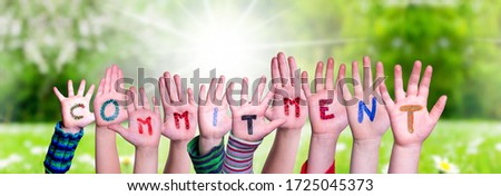 Children Hands Building Word Commitment, Grass Meadow