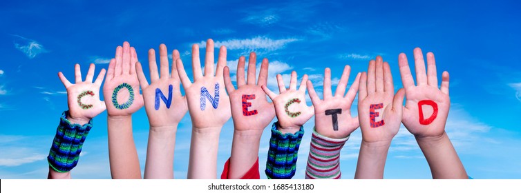 Children Hands Building Word Connected, Blue Sky - Shutterstock ID 1685413180