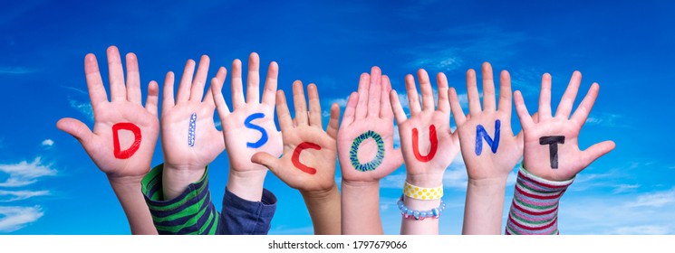 Children Hands Building Word Discount, Blue Sky - Shutterstock ID 1797679066