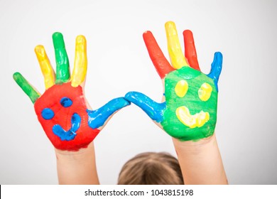 Beautiful Little Girl Hands Paint Stock Photo (Edit Now) 312367841