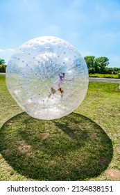 children have a lot of fun in the Zorbing Ball