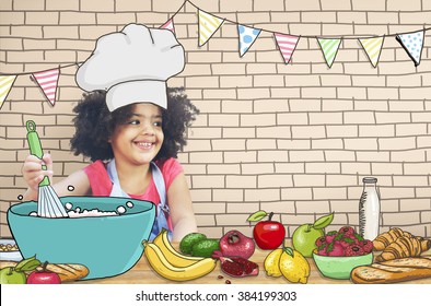 Children Kids Cooking Kitchen Fun Concept