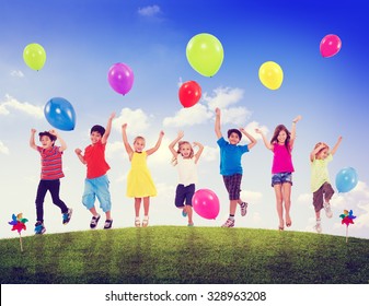 Children Kids Fun Summer Balloon Celebration Healthy Lifestyle