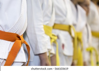 Children In Kimono On Martial Arts Class