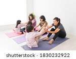 Children and mothers stretching image