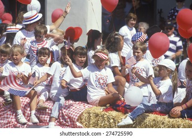 Children on Float in July 4th Parade, Ojai, California