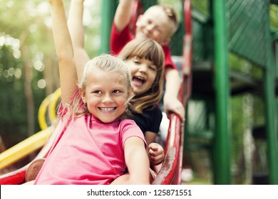 Children On Slide