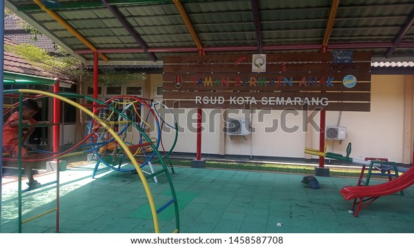 children\
play in the play area located in Semarang Public Hospital, Jalan\
Ketileng, Semarang City, (Tuesday, 2 July\
2019).