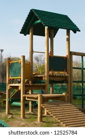 Children play area - wooden toys outdoor