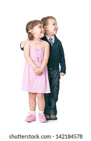 Children Play A Married Couple On A White Background