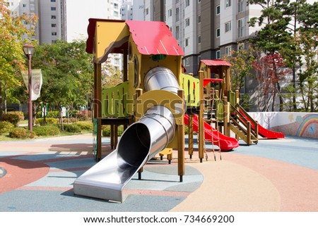 Children playground equipment. Children's playground in the apartment.
