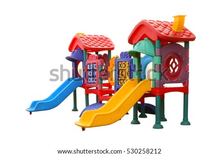 Children Playground equipment (with clipping path) isolated on white background