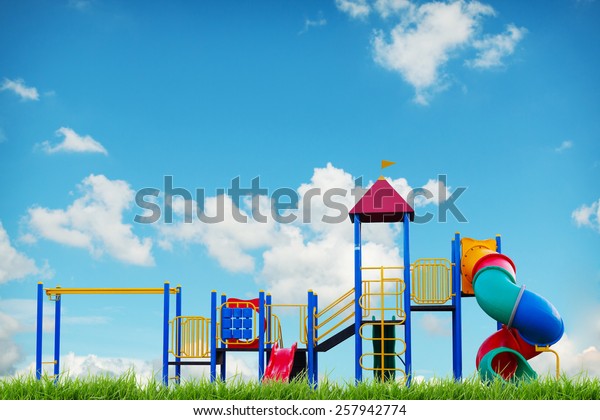 Children Playground On Blue Sky Summer Stock Photo Edit Now 257942774