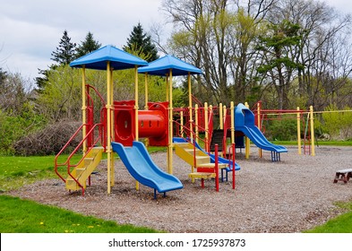 Children playground, while nobody due to  Covid- 19 pandemic currently (early May 2020) in New York State.