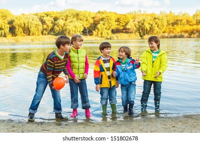 Children playing with a ball