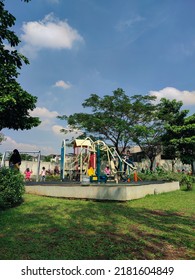 Children Playing And Having Fun In The City Park Playground At Jakarta, Indonesia - July 23, 2022