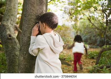 Children playing hide and seek