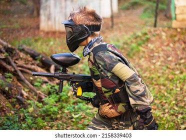 Children Playing Paintball Forest Stock Photo 2158339403 | Shutterstock