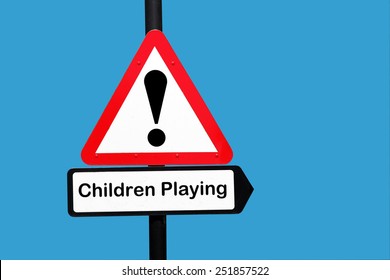 Children Playing Warning Sign Stock Photo 251857522 | Shutterstock