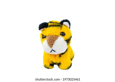 Children Soft Toy Tiger Isolated On White Background