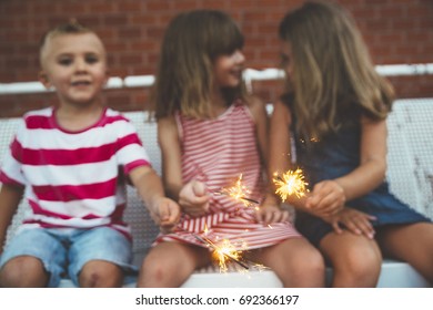 Children And Sparkler