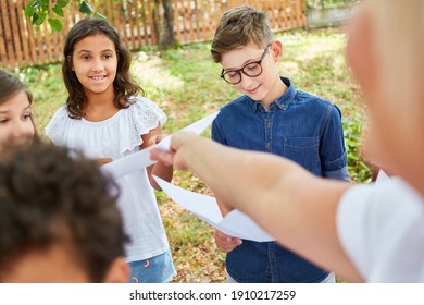 Children In The Summer Camp At The Choir Rehearsal Under Guidance For The Talent Show Performance