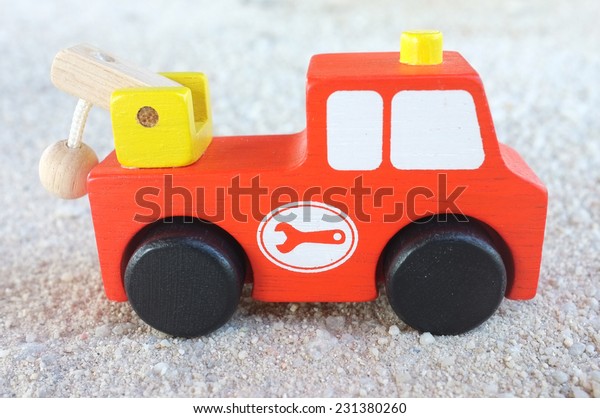 Children toy car made of wood
