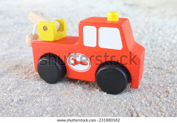 Children toy car made of wood
