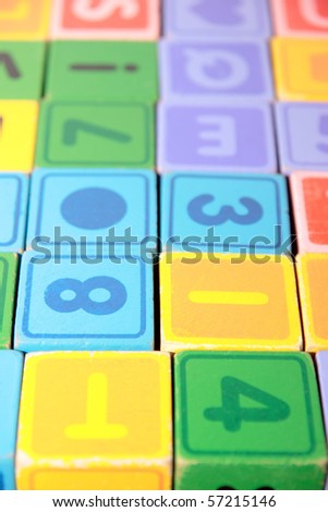 children toy letter building blocks all together