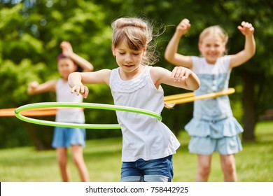 Children training their movement skills in the park