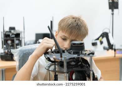 Children using the hand robot technology, Students are studying technology, which is one of the STEM courses.
