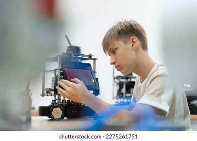 Children using the hand robot technology, Students are studying technology, which is one of the STEM courses.