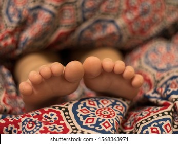 Children's Bare Feet. Front Plane