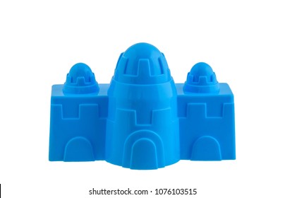 blue and white sand toy