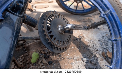 Children's bicycle broken into several parts