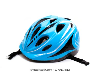 children's bicycle helmet. isolated on white background. copy space.