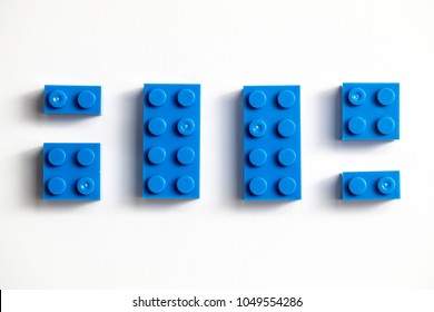 Childrens Building Blocks Similar To Legos, Blue