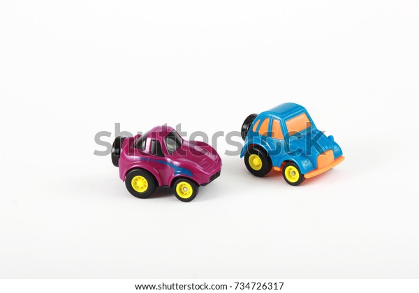 children\'s cars, little cars, colored cars, plastic,\
on white with clipping\
path