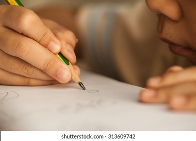 Children's drawing in the house. - Shutterstock ID 313609742