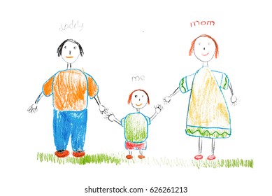 Children's Drawing Of Their Family