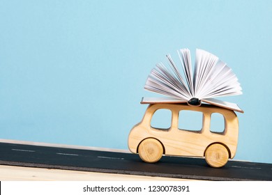 Children's Education. Children's Bus Carrying A Book