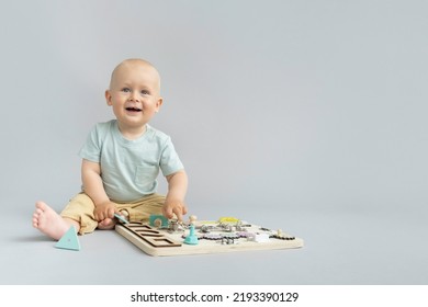 Children's Educational Toys. Wooden Game Board. Busy Board For Children. Eco Friendly Lifestyle. Toddler Works With Montessori Material For Fine Motor Skills, Sensory Play.