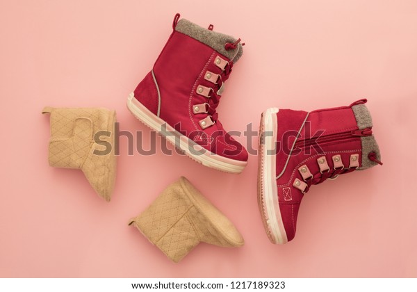 childrens red boots