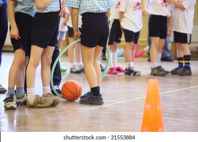 Children's Feet In Sports Hall