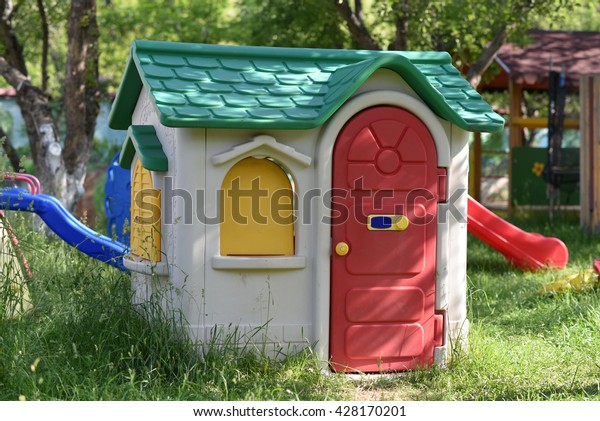 children's garden house with slide