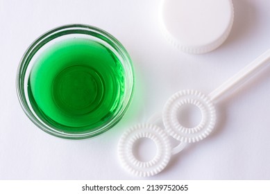 Children's Green Bubble Mixture In A Bowl